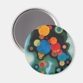 Kandinsky vertieft Impulse Abstraktes Öl auf Leinw Magnet (Vorderseite/Rückseite)