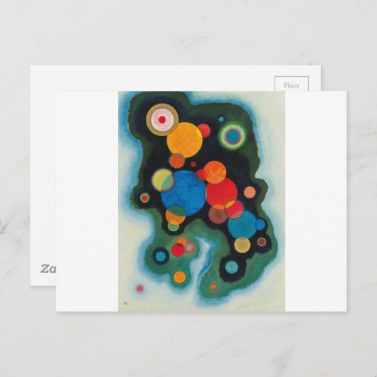 Kandinsky vertieft Impulse Abstraktes Öl auf Leinw Postkarte (Vorne/Hinten)