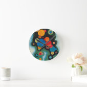 Kandinsky vertieft Impulse Abstraktes Öl auf Leinw Runde Wanduhr (Zuhause)