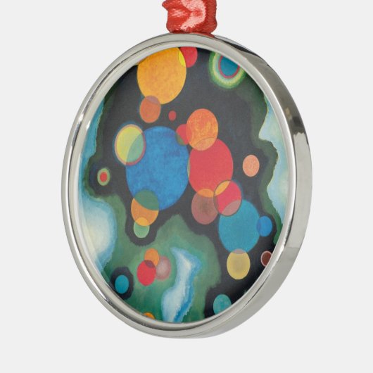 Kandinsky vertieft Impulse Abstraktes Öl auf Leinw Silbernes Ornament (Links)