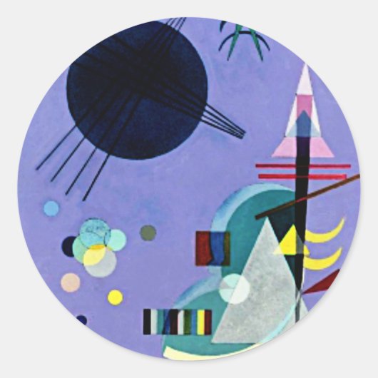 Kandinsky - Violett Grün Runder Aufkleber (Vorderseite)