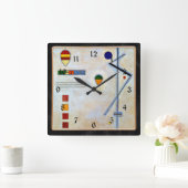 Kandinsky - Von-Zu, buntes abstraktes Kunstwerk Quadratische Wanduhr (Zuhause)