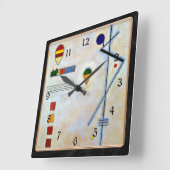 Kandinsky - Von-Zu, buntes abstraktes Kunstwerk Quadratische Wanduhr (Winkel)