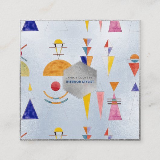 Kandinsky, Wasserfarbe, Sketch-Tor von Kiew Quadratische Visitenkarte (Vorderseite)