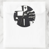 Kandinsky - weiß, weich, hart runder aufkleber (Tasche)