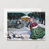 Kandinsky - Winter (Skater) Postkarte (Vorne/Hinten)