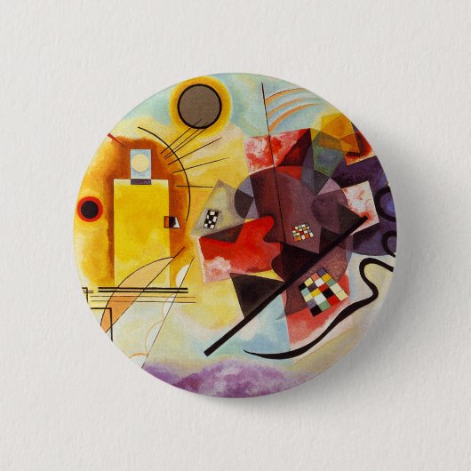 Kandinsky Yellow Blue Abstrakte Malerei Button (Vorderseite)