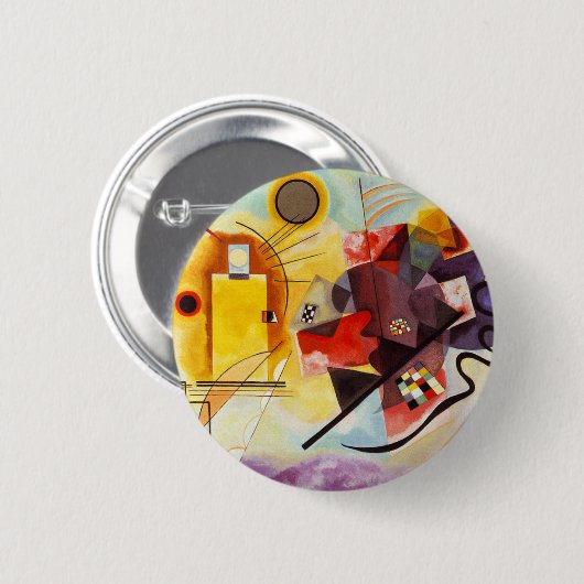 Kandinsky Yellow Blue Abstrakte Malerei Button (Vorne & Hinten)