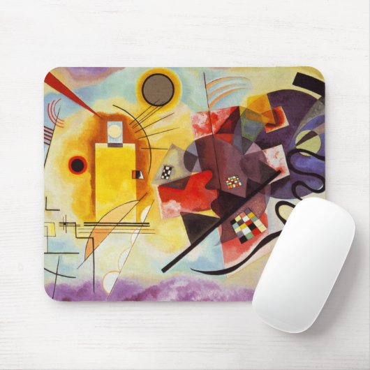 Kandinsky Yellow Red Blue Mousepad (Mit Mouse)