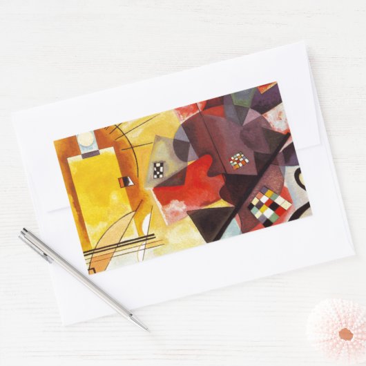 Kandinsky Yellow Red Blue Rechteckiger Aufkleber (Umschlag)