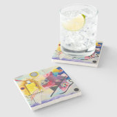 Kandinsky Yellow-Red-Blue Steinuntersetzer (Seitenansicht)