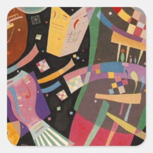 Kandinsky Zusammensetzung 10 Abstrakte Malerei Quadratischer Aufkleber