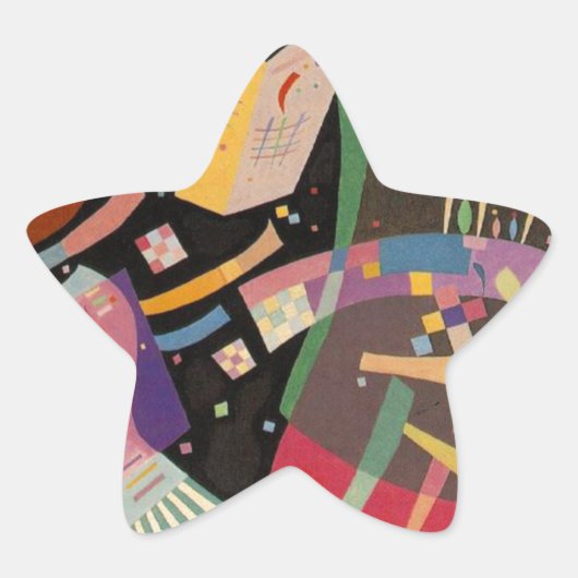 Kandinsky Zusammensetzung 10 Abstrakte Malerei Stern-Aufkleber (Vorderseite)