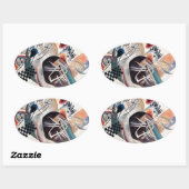 Kandinsky-Zusammensetzung Abstrakt Ovaler Aufkleber (Blatt)