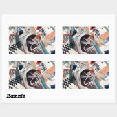 Kandinsky-Zusammensetzung Abstrakt Rechteckiger Aufkleber (Blatt)