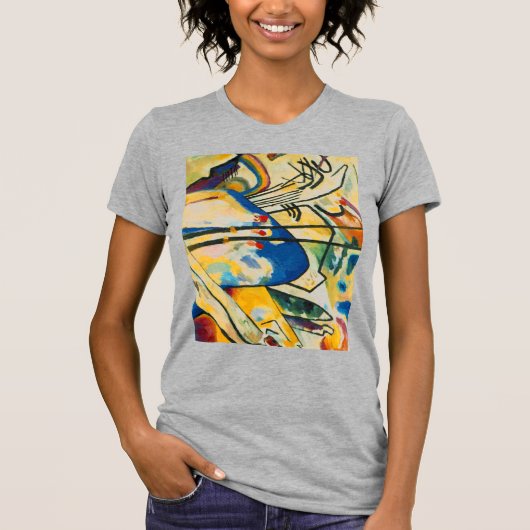 Kandinsky Zusammensetzung IV Abstrakt Art Heather  T-Shirt (Vorderseite)