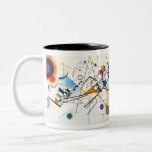 Kandinsky Zusammensetzung VIII Zweifarbige Tasse<br><div class="desc">Zusammensetzung VIII gemalt von Wassily Kandinsky im Jahre 1923.</div>