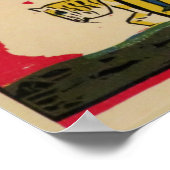 Kandinsky - Zwei Fahrer vor einem roten Hintergrun Poster (Ecke)