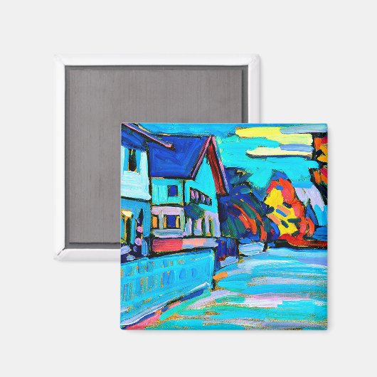 Kandinsky - Zwei Häuser Magnet (Vorderseite/Rückseite)