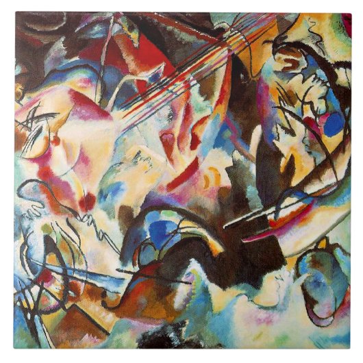 Kandinskys abstraktes Kunstwerk, Composition VI, Fliese (Vorderseite)