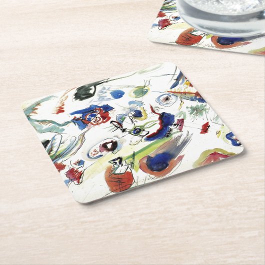 Kandinskys Abstraktes Malwerk Rechteckiger Pappuntersetzer (angewinkelt)