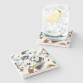 Kandinskys Abstraktes Malwerk Steinuntersetzer (Seitenansicht)