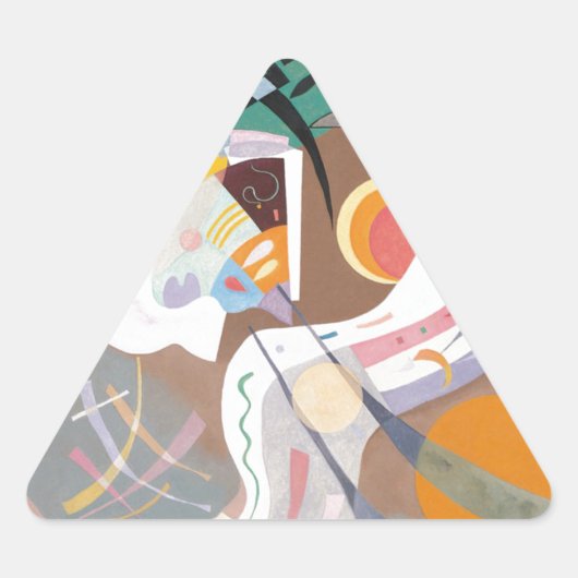 Kandinsky's Dominant Curve Abstrakt Dreieckiger Aufkleber (Vorderseite)