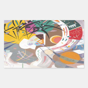 Kandinsky's Dominant Curve Abstrakt Rechteckiger Aufkleber
