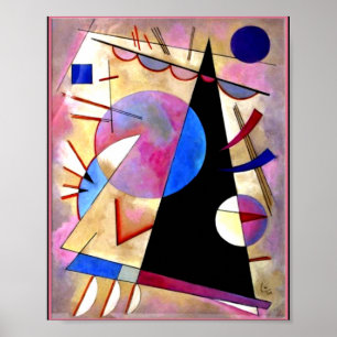 Kandisnky - Abstrakter Kubismus mit Rosa und Blau Poster