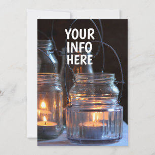 KANDLEICHTLICHT IN JARS WEDDING EINLAGEN EINLADUNG