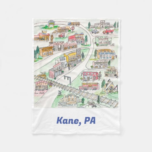 Kane, PA Fleece Blanket (Vorderseite)