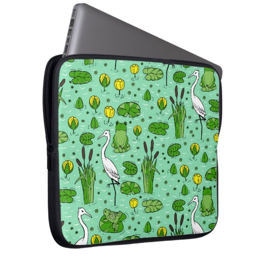 Kanen, Helden, Lilien: Vintager Schwarm. Laptopschutzhülle (Vorne Rechts)