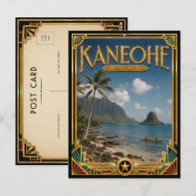 Kaneohe Hawaii Vintage Art Deco Goldenes Zeitalter