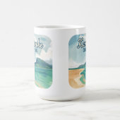 Kaneohe Sandbar Oahu Hawaii Retro Kaffeetasse (Mittel)