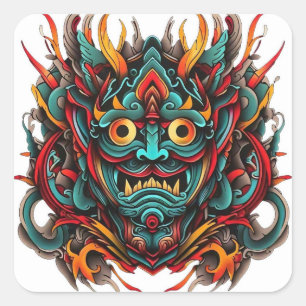 Kanera tattoo quadratischer aufkleber