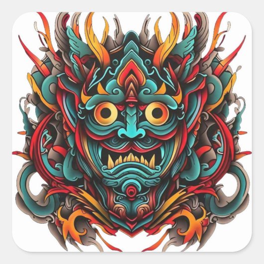 Kanera tattoo quadratischer aufkleber (Vorderseite)