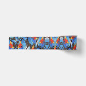 Kanga Blue Geschenkpapier Ripsband (Vorderseite)