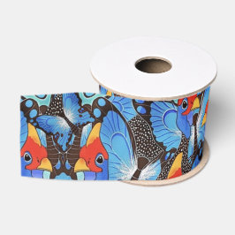 Kanga Blue Geschenkpapier Ripsband