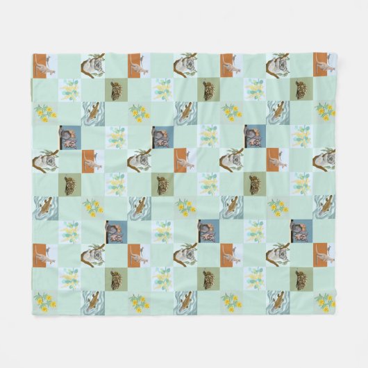 Kanga Koala Platypus Possum and Echidna Fleecedecke (Vorderseite (Horizontal))