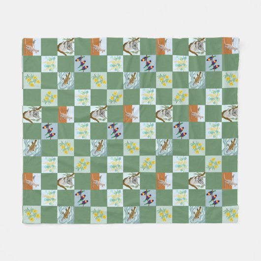 Kanga Koala Platypus und Freunde Aussie Fleecedecke (Vorderseite (Horizontal))