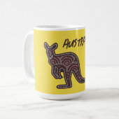 Kangaroo Aboriginal Mosaic Kaffeetasse (Vorderseite Links)