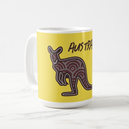 Kangaroo Aboriginal Mosaic Kaffeetasse (Vorderseite Links)