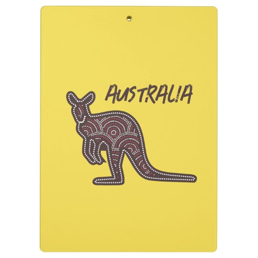 Kangaroo Aboriginal Mosaic Klemmbrett (Rückseite)