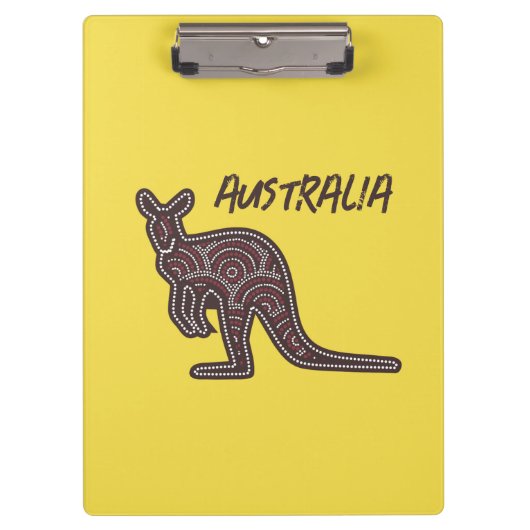 Kangaroo Aboriginal Mosaic Klemmbrett (Vorderseite)