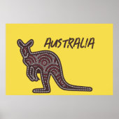 Kangaroo Aboriginal Mosaic Poster (Vorne)