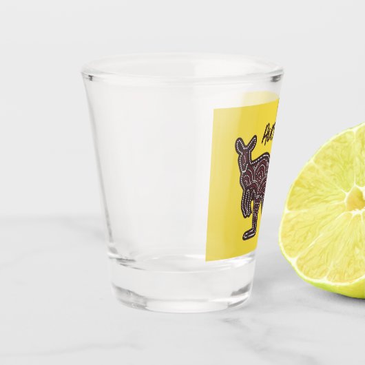 Kangaroo Aboriginal Mosaic Schnapsglas (Links)