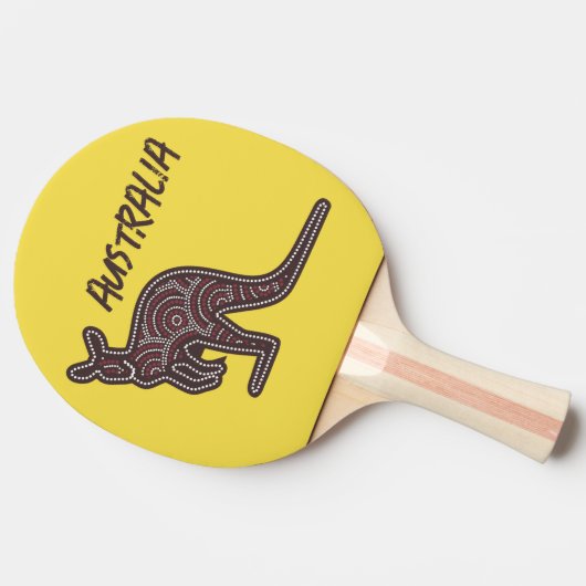 Kangaroo Aboriginal Mosaic Tischtennis Schläger (Seitenansicht)