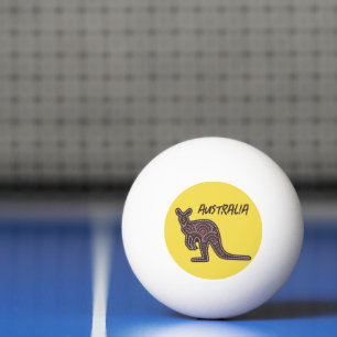 Kangaroo Aboriginal Mosaic Tischtennisball