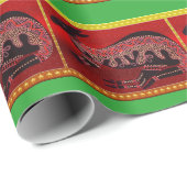 Kangaroo Aborigo Weihnachtswrapping Paper Geschenkpapier (Rolleneckpunkt)