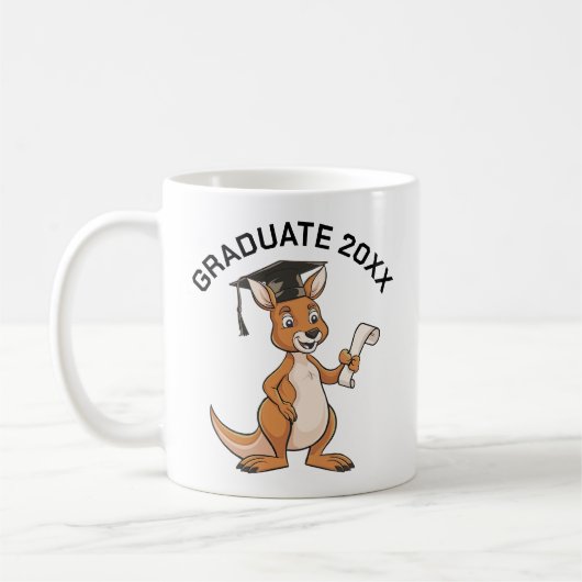 Kangaroo Abschluss Personalisiert Kaffeetasse (Links)